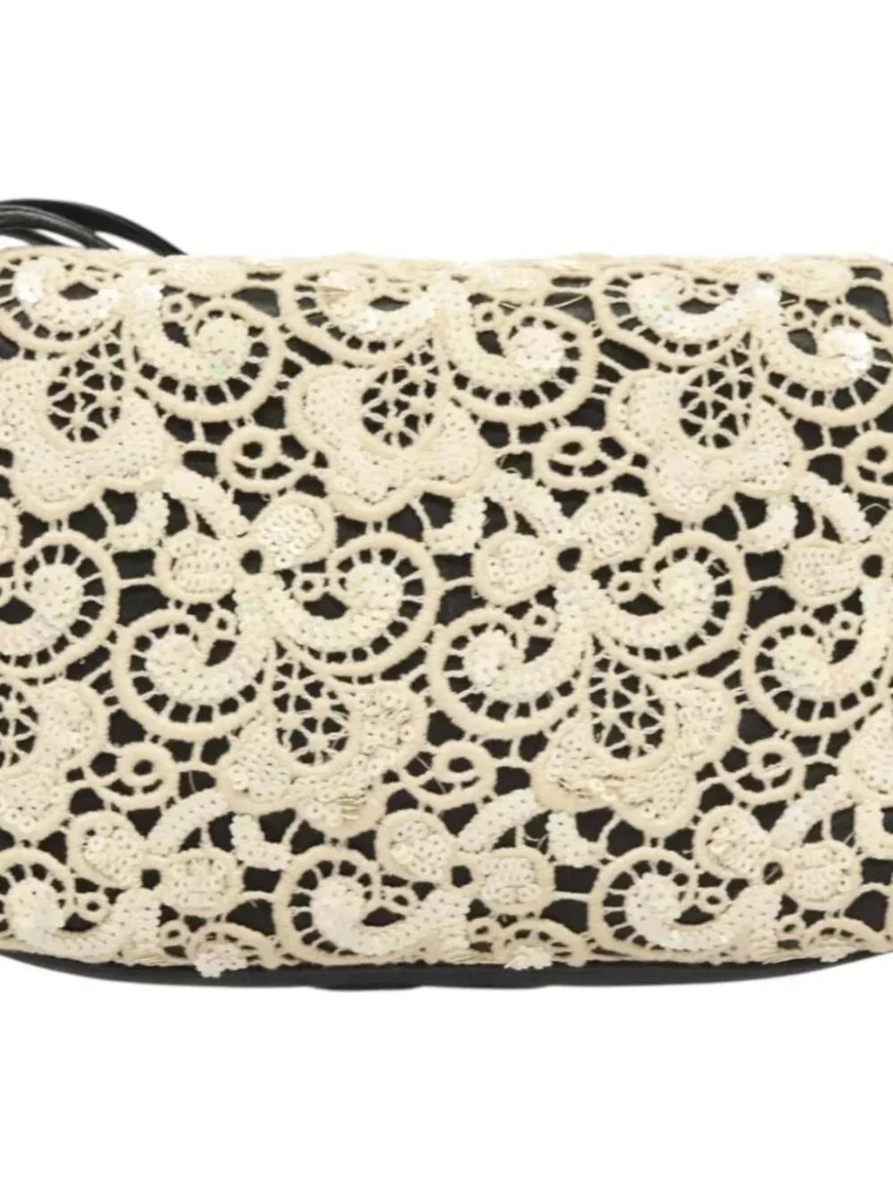 CHANEL Shoulder Bag Lamb Skin White CC Auth 125205